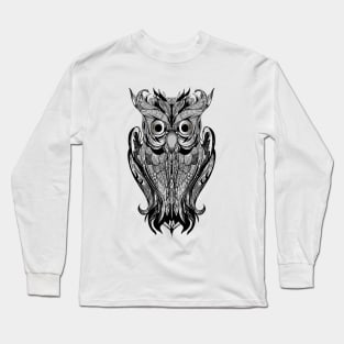 Owl ornamental regal motif decorative design Long Sleeve T-Shirt